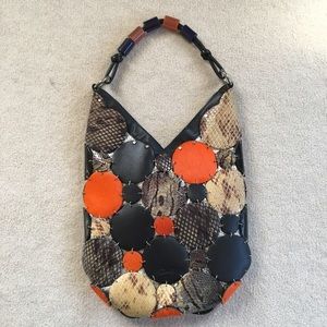 NWOT Stunning “Cats” Genuine Leather Embellished Large Hobo Bag
